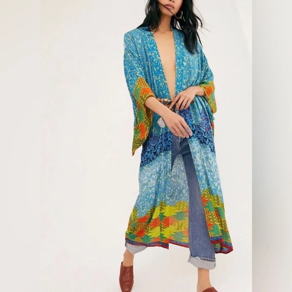 Free People Seven Wonders Maxi Kimono One Size